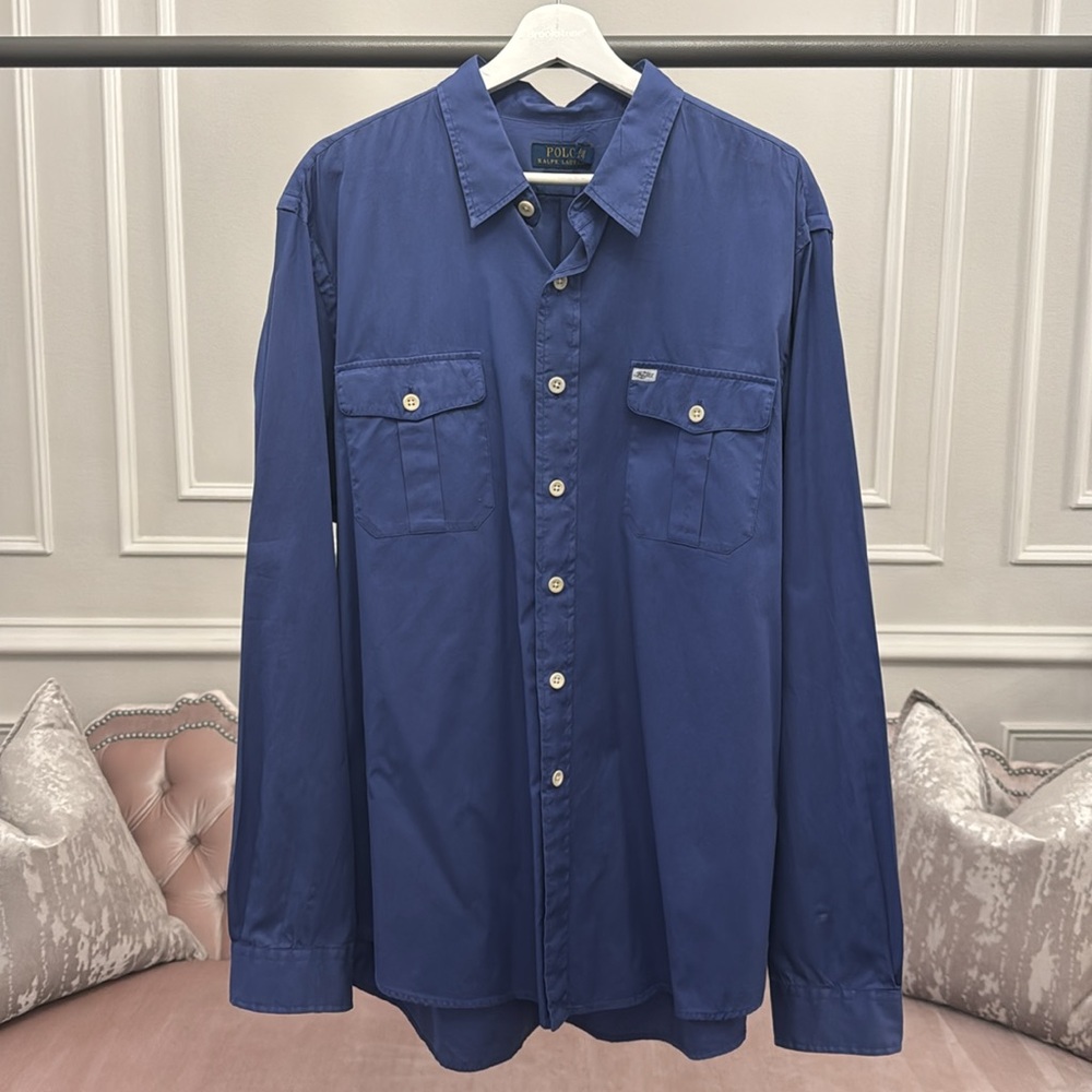 POLO RALPH LAUREN BEACH TWILL MEN BUTTON DOWN SHIRT SIZE XXL